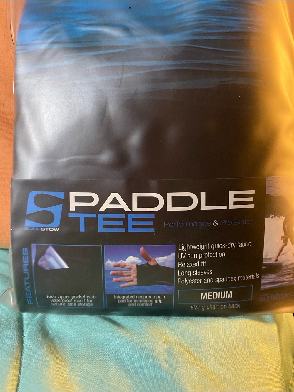 SurfStow Paddle Tee – Black with Blue Logo